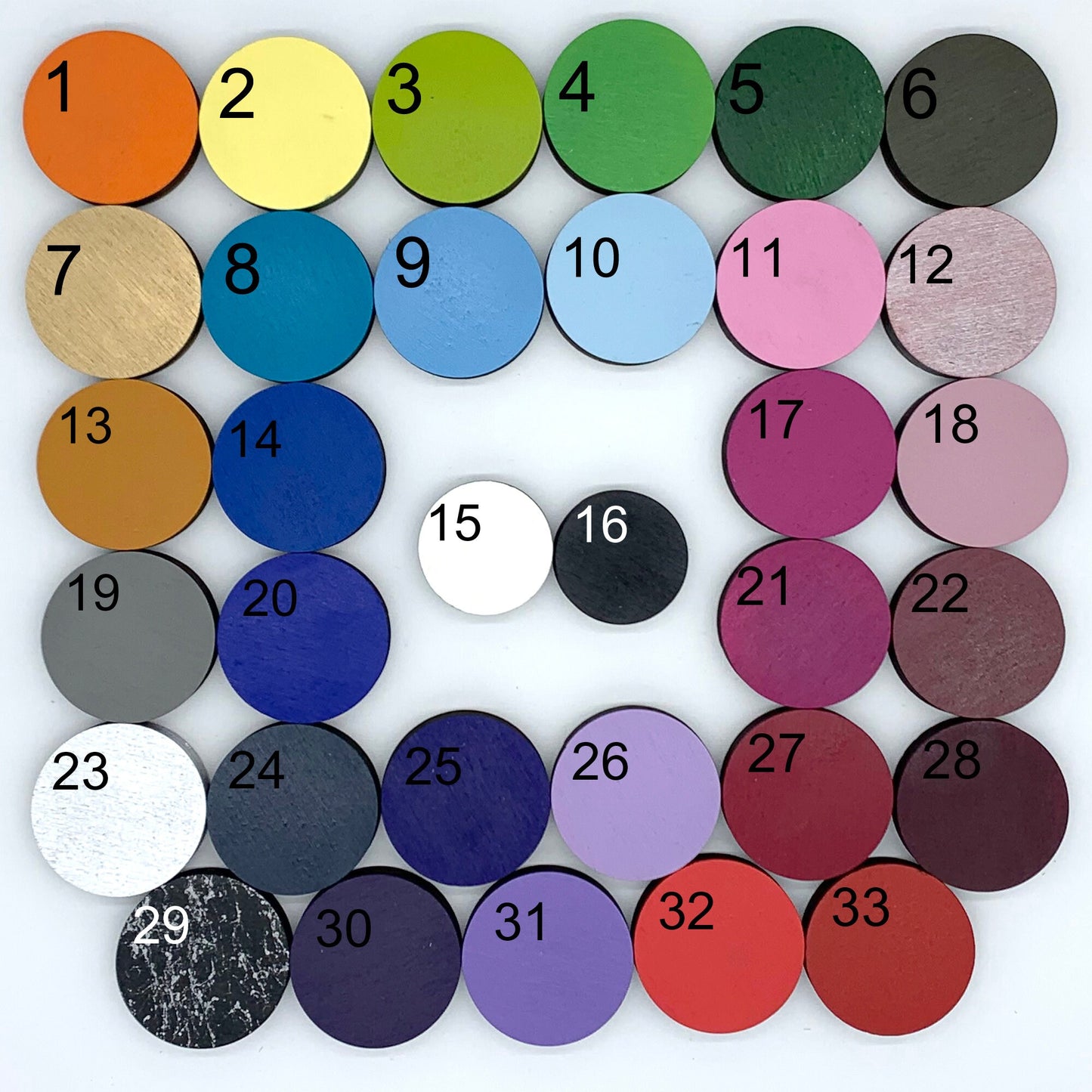 5er Set Holz Anhänger 6,5 cm – MDF in 33 Farben