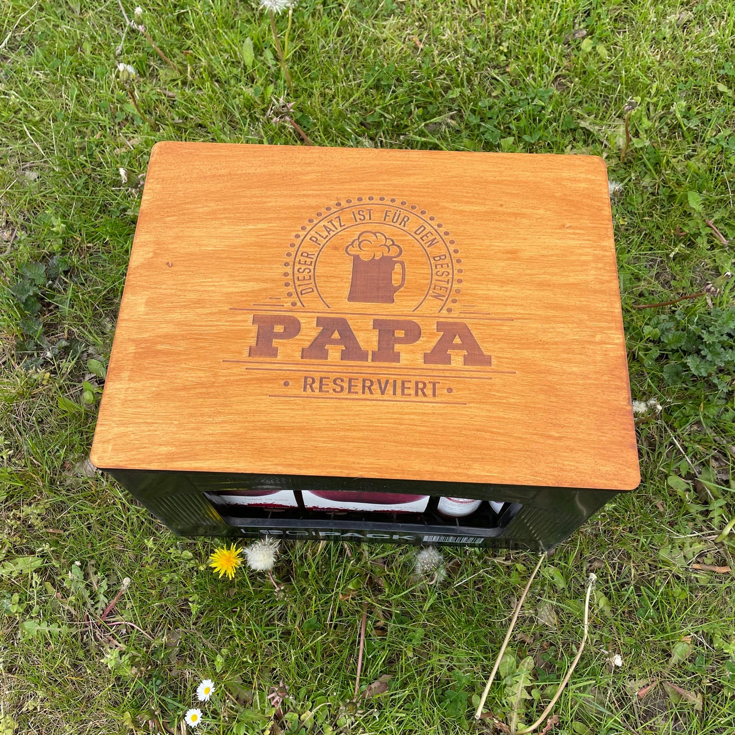 Personalisierte Sitzauflage für Getränkekisten 30 x 40 cm