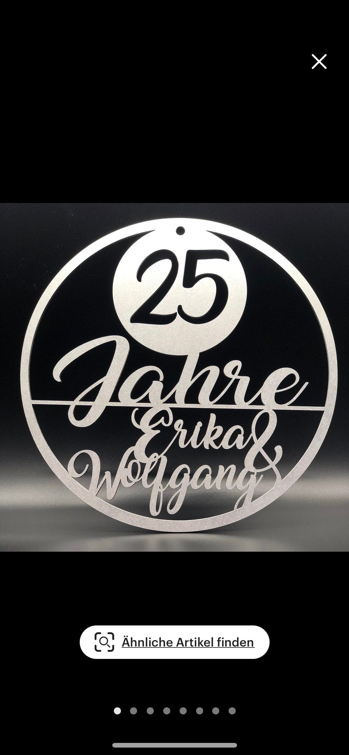 Jubiläumskranz Personalisiert - Türkranz Hochzeit Jubiläum - 25cm Holz Natur