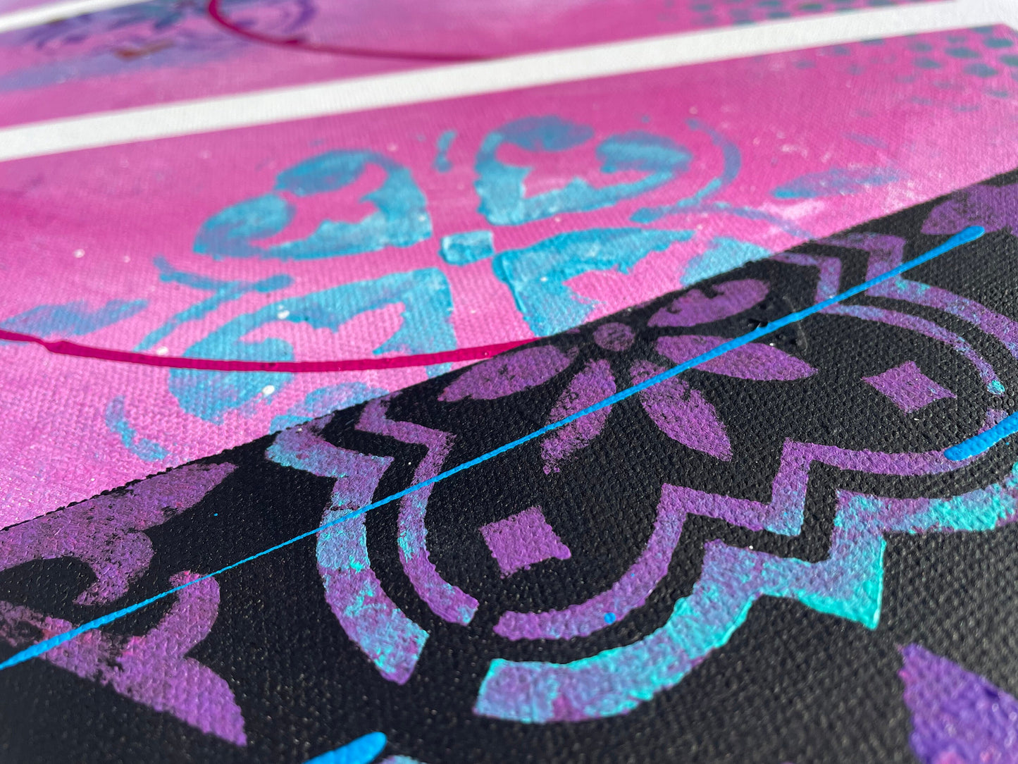 Abstraktes Acryl Gemälde 80x80cm Handgemalt - Leinwand Wandbild Unikat 2022