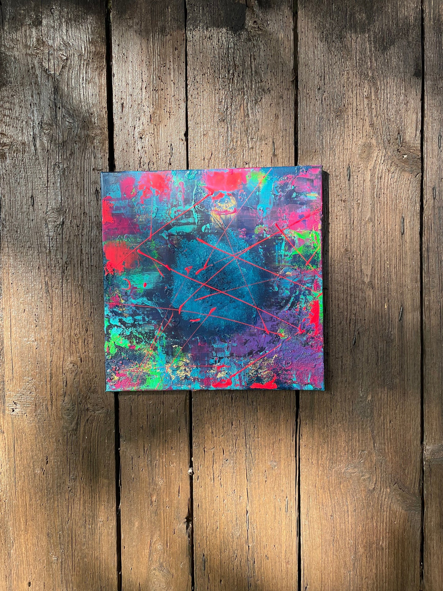 Abstraktes Gemälde aus Acryl handgemalt auf Leinwand 40x40 cm | modernes, individuelles Geschenk | Unikat