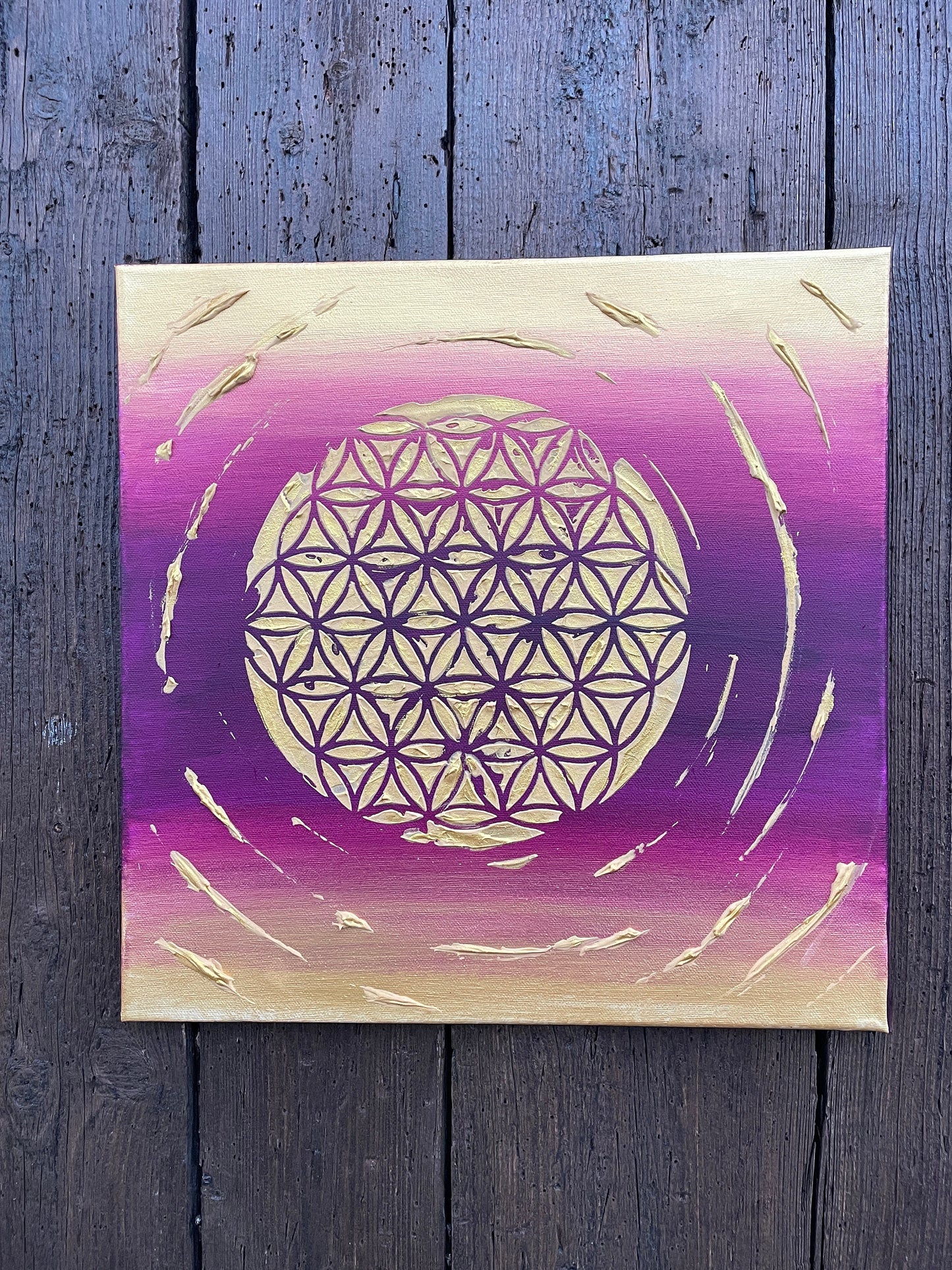 Energiebild Blumes des Lebens - Gemälde | handgemalt auf Leinwand 40x40 cm | modernes, individuelles Unikat