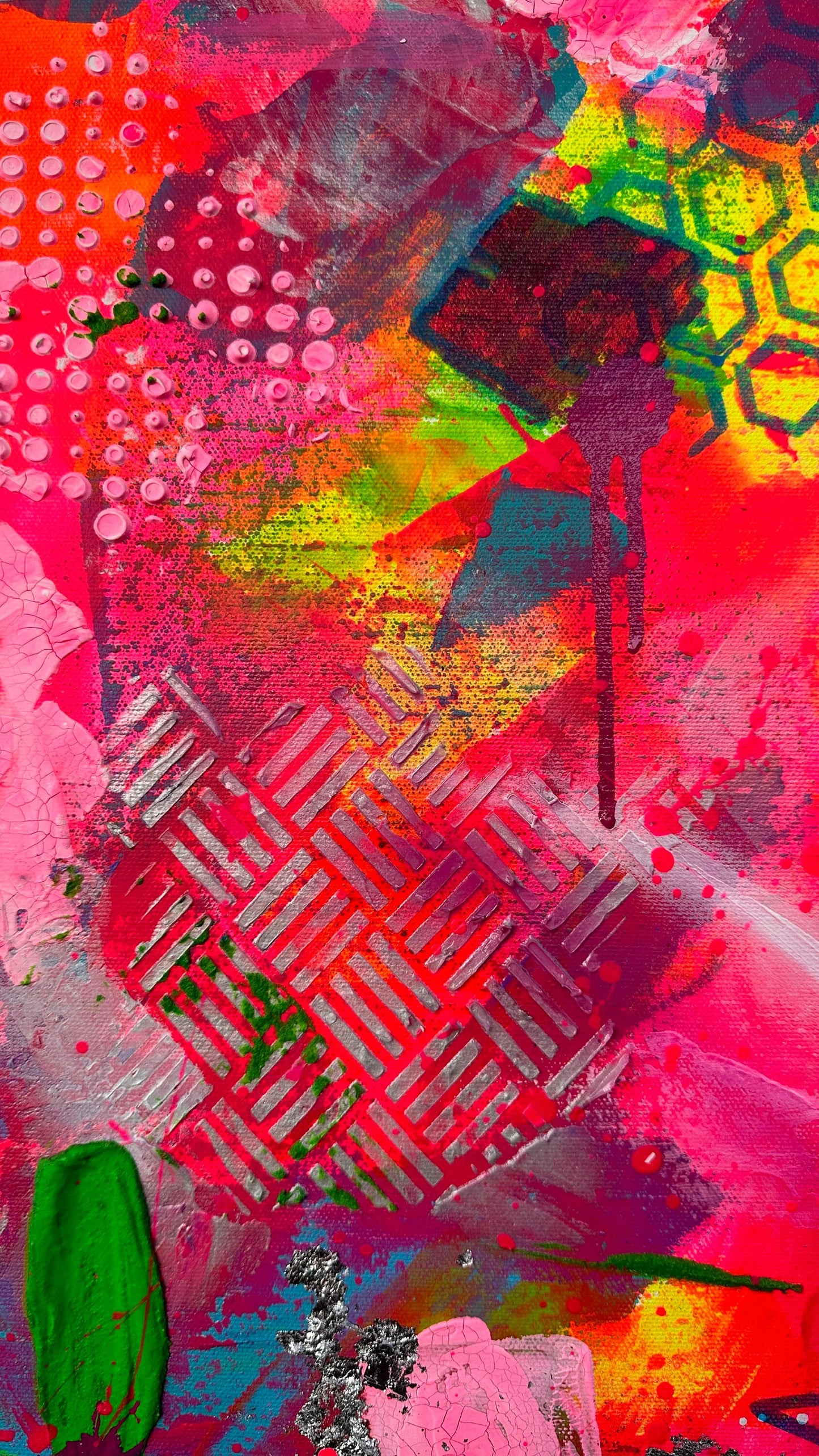 Abstraktes Acryl-Gemälde | handgemalt auf Leinwand 100x100 cm | modernes, individuelles Geschenk | Unikat