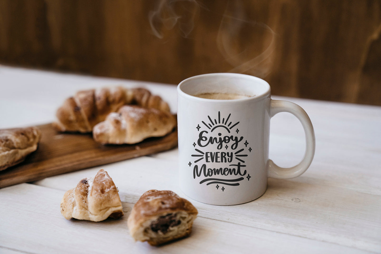 Enjoy Every Moment Tasse - Kaffeetasse Spruch Geschenk - Keramik Becher