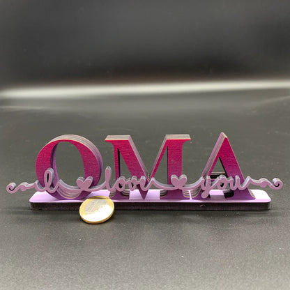 3D Holzschriftzug Oma Opa Mama Papa - Personalisiert Muttertag Vatertag Geschenk