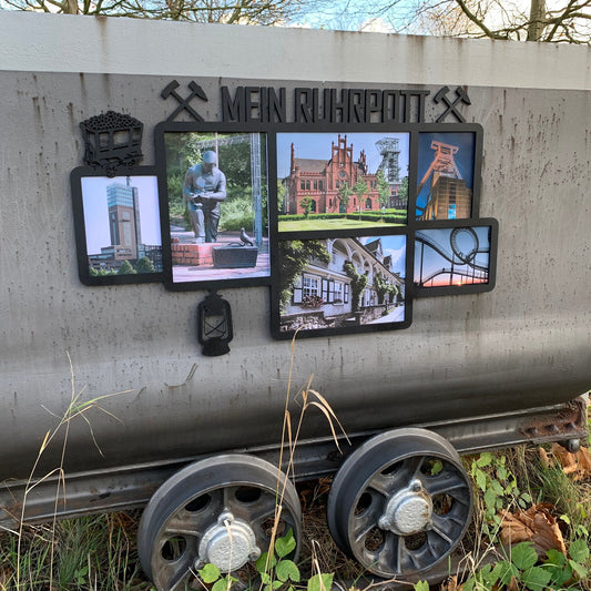Bilderrahmen Mein Ruhrpott, Wandbild, Fotorahmen, Fotocollage, Foto-Rahmen, Wandschmuck, personalisierte Bildercollage