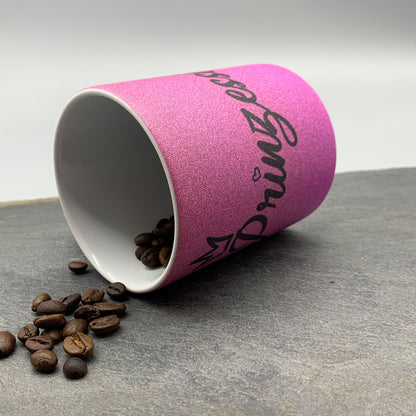 Prinzessin Glitzer Tasse Pink - Keramiktasse Glitter - 330ml Kaffeebecher