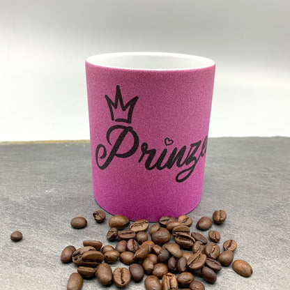 Prinzessin Glitzer Tasse Pink - Keramiktasse Glitter - 330ml Kaffeebecher