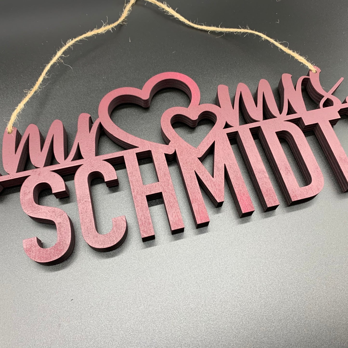 Mr & Mrs Schriftzug Holz - Hochzeitsgeschenk Wanddeko - 40x20cm oder 60x30cm