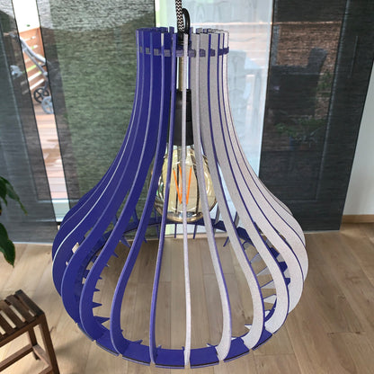 Hängelampe "Amy", Lampenschirm, Hängeleuchte, Beleuchtung, Deckenleuchte, hängende Esszimmerlampe, Pendellampe, Holzlampe, Lamellenlampe
