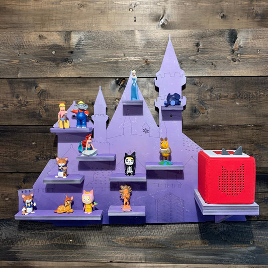 Toniebox Regal Königin / Prinzessin Schloss | Ablage für Musikbox & Toniefiguren | Wandregal | Figuren | Wandhalterung | mit Eiseffekte