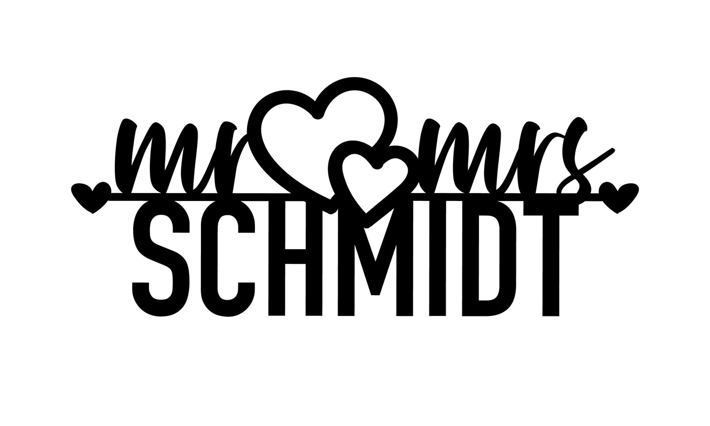 Mr & Mrs Schriftzug Holz - Hochzeitsgeschenk Wanddeko - 40x20cm oder 60x30cm