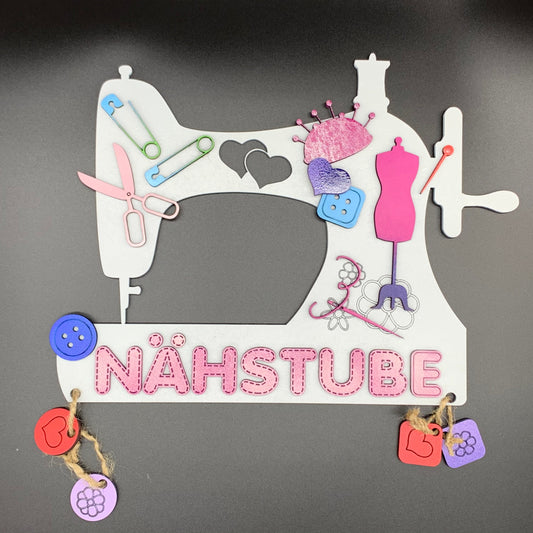 Dekorative Nähmaschine aus MDF – 32 x 25 cm