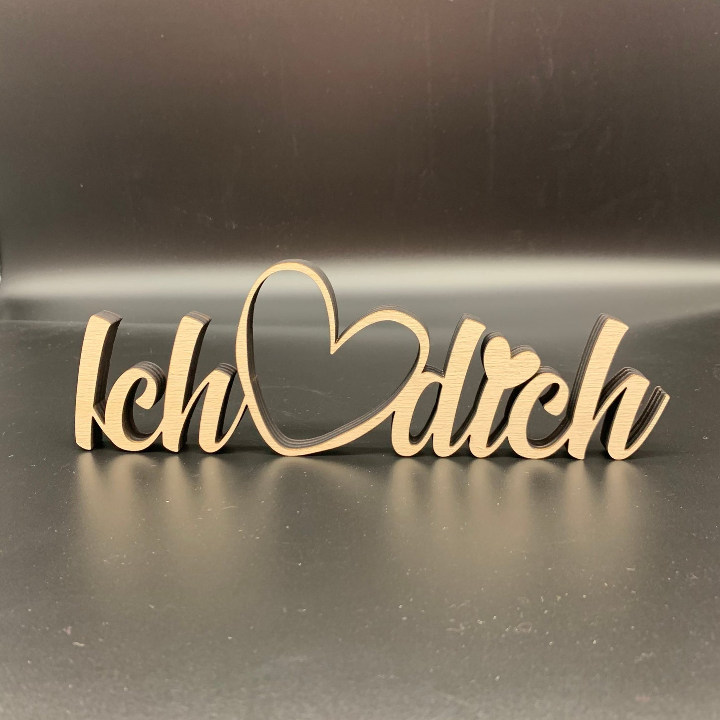 Schriftzug Ich Liebe Dich aus Holz | Valentinstag | Geschenk | Liebeserklärung | stehend | Hochzeitsgeschenk | Liebe | verliebt | 3D
