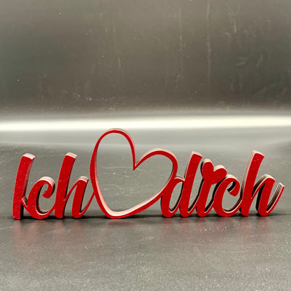 Schriftzug Ich Liebe Dich aus Holz | Valentinstag | Geschenk | Liebeserklärung | stehend | Hochzeitsgeschenk | Liebe | verliebt | 3D