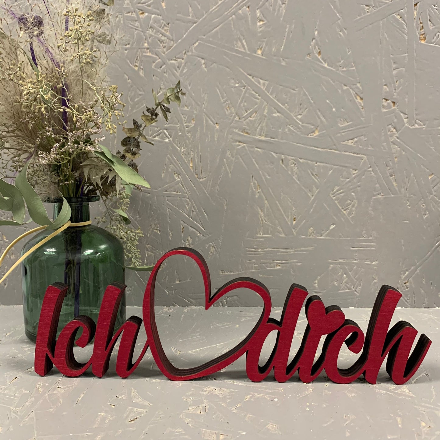 Schriftzug Ich Liebe Dich aus Holz | Valentinstag | Geschenk | Liebeserklärung | stehend | Hochzeitsgeschenk | Liebe | verliebt | 3D