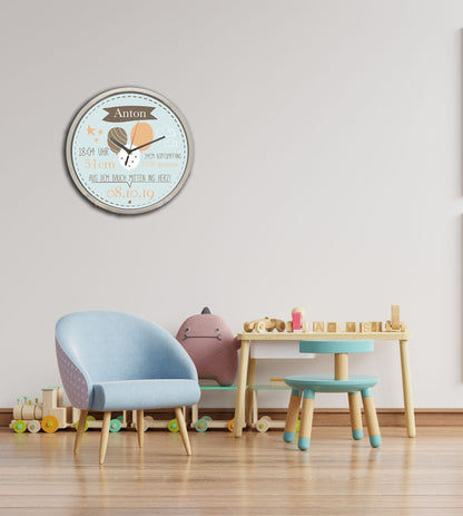 Personalisierte Kinderzimmer Wanduhr mit Namen 29,3 cm