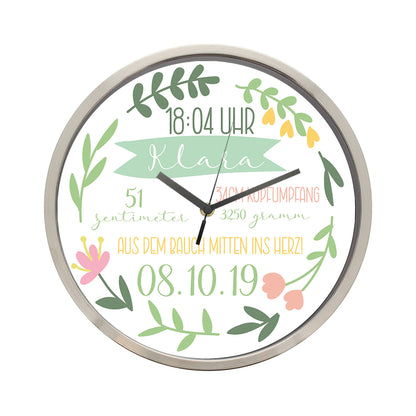 Personalisierte Kinderzimmer Wanduhr mit Namen 29,3 cm