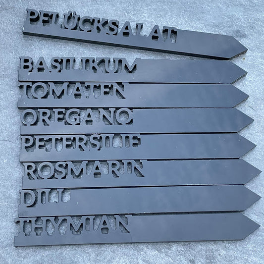 Pflanzstecker personalisiert 10 Stück | aus Acryl | Beetstecker | Gemüse | Kräuter | Obst | Blumen | Garten Beschriftung