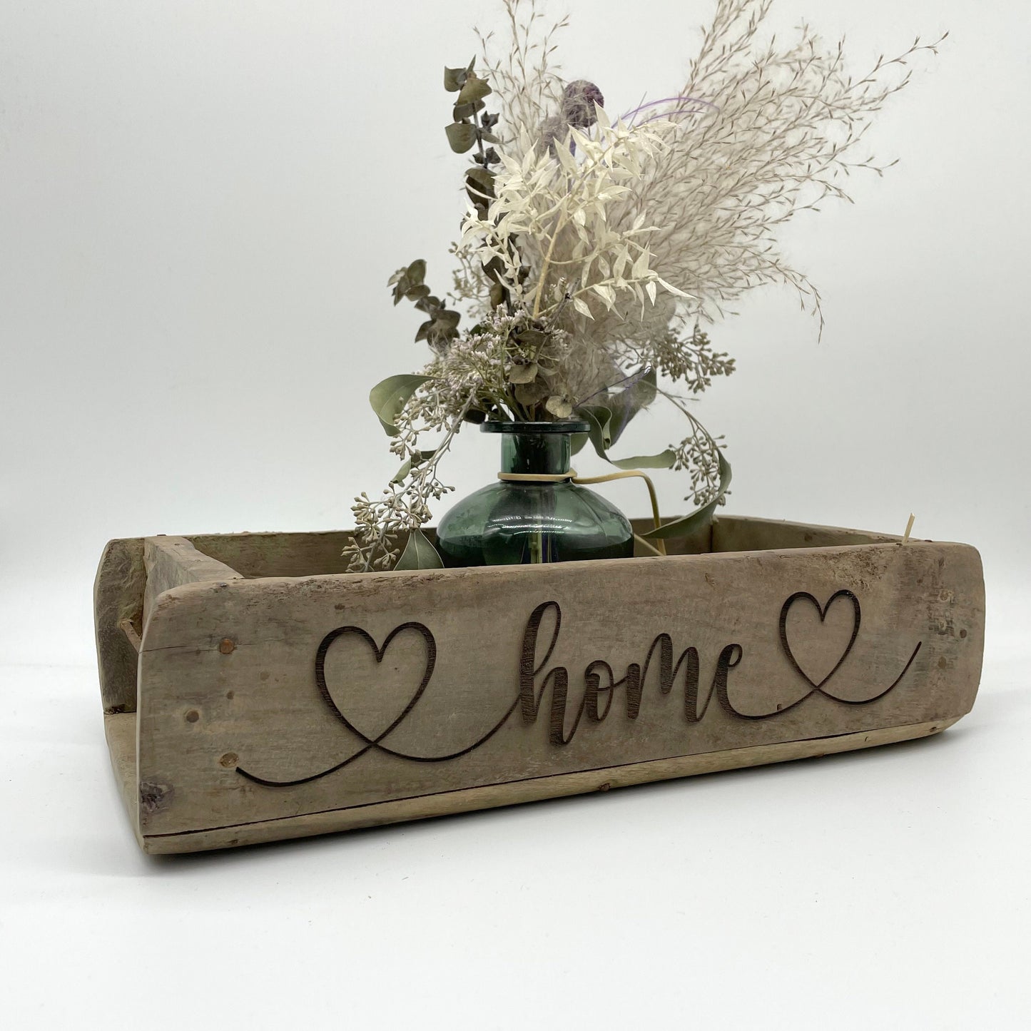 Ziegelform LOVE, Aufbewahrung, Holz Vintage personalisierbar, rustikale Deko aus Altholz
