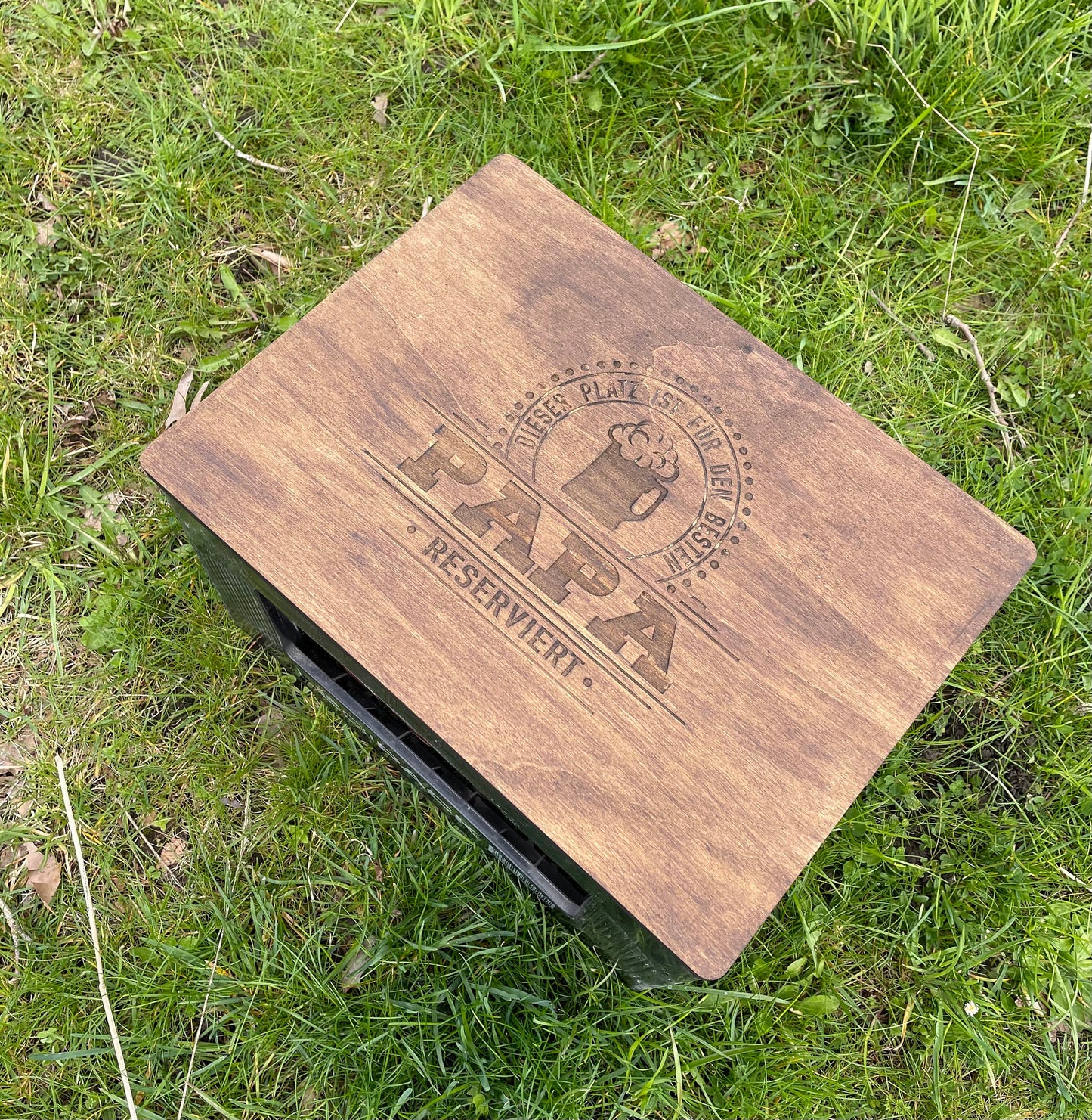 Personalisierte Sitzauflage 30x40 cm aus Holz
