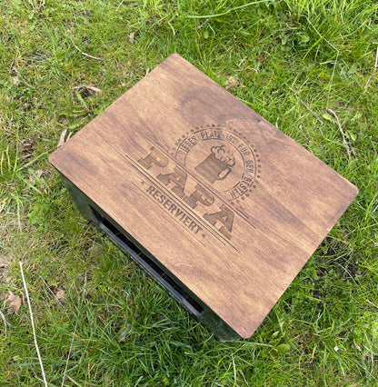 Personalisierte Sitzauflage 30x40 cm aus Holz