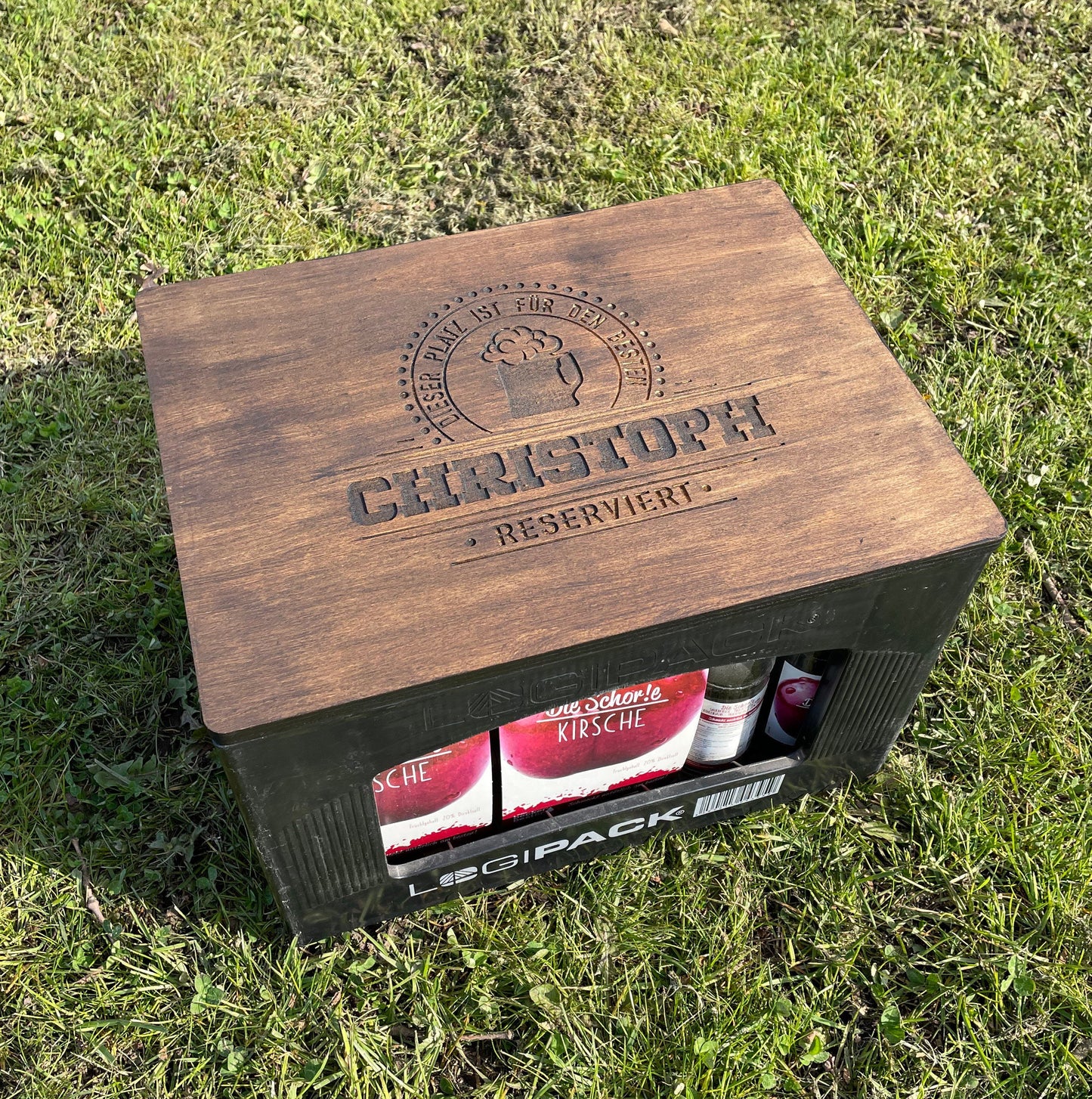 Personalisierte Sitzauflage 30x40 cm aus Holz