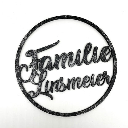 Türkranz, Fensterkranz, Familienschild, Familienname, rundes Türschild, Holzschild, personalisiert