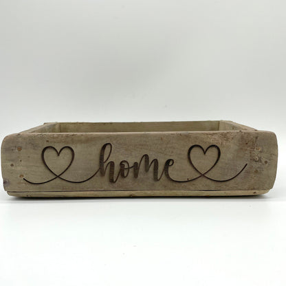 Ziegelform LOVE, Aufbewahrung, Holz Vintage personalisierbar, rustikale Deko aus Altholz
