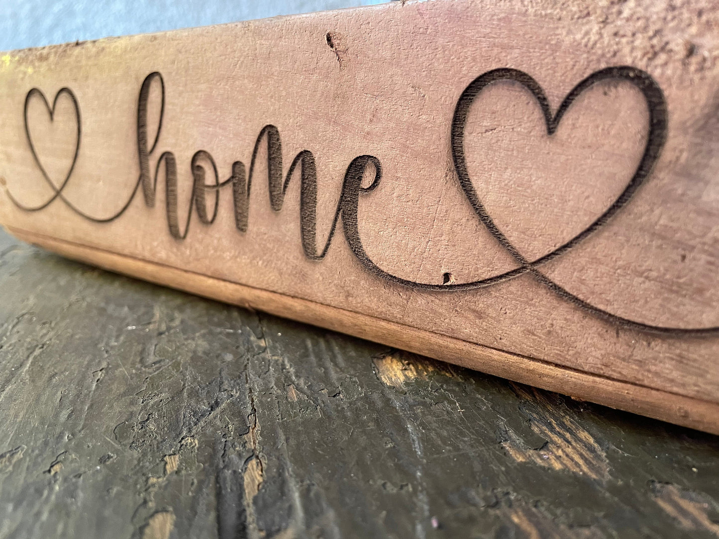Ziegelform LOVE, Aufbewahrung, Holz Vintage personalisierbar, rustikale Deko aus Altholz
