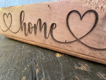 Ziegelform LOVE, Aufbewahrung, Holz Vintage personalisierbar, rustikale Deko aus Altholz
