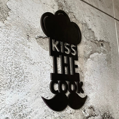 Kiss the cook | 3D Schriftzug | Wanddeko | Wandkunst | Wandschild | 3D Wandtattoo