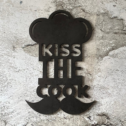 Kiss the cook | 3D Schriftzug | Wanddeko | Wandkunst | Wandschild | 3D Wandtattoo