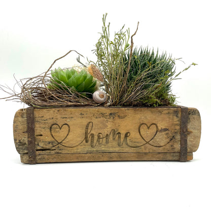 Ziegelform LOVE, Aufbewahrung, Holz Vintage personalisierbar, rustikale Deko aus Altholz