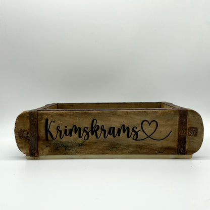 Ziegelform LOVE, Aufbewahrung, Holz Vintage personalisierbar, rustikale Deko aus Altholz