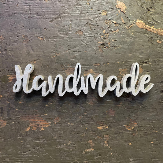 Schriftzug HANDMADE aus Holz | 3D Schriftzug | Deko