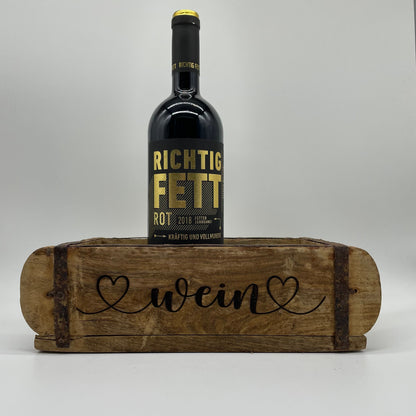 Ziegelform LOVE, Aufbewahrung, Holz Vintage personalisierbar, rustikale Deko aus Altholz