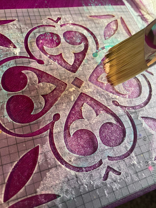 Wiederverwendbares Lackierschablonen-Set aus 6 Musterschablonen für zB Wand, Gemälde, Möbel, Stoff, Werkzeug, Fußböden