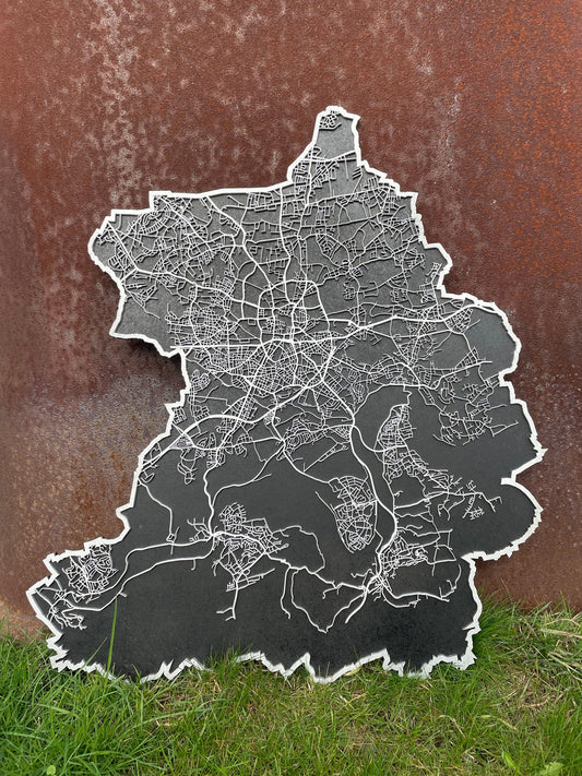 Personalisierte Stadtkarte aus MDF mit 3D Effekt