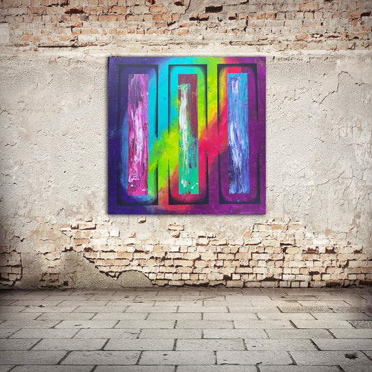 Abstraktes Gemälde aus Acryl handgemalt auf Leinwand 80x80 cm | modernes, individuelles Geschenk | Unikat