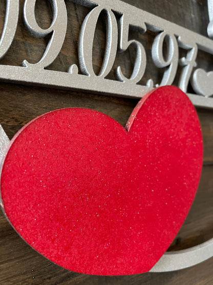 Personalisierter Hoop aus MDF – Geschenk zum Jubiläum