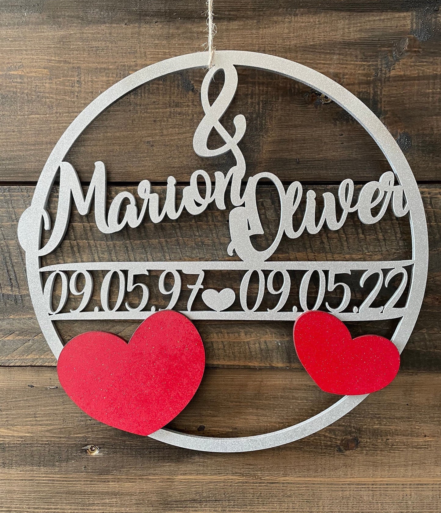 Personalisierter Hoop aus MDF – Geschenk zum Jubiläum