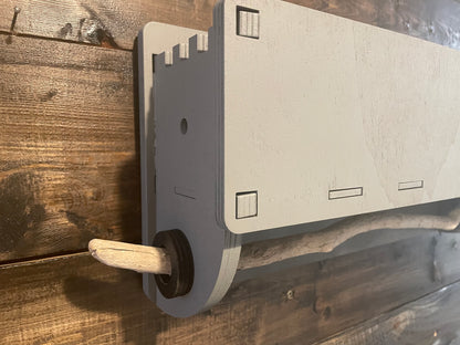 Hundegarderobe  mit Treibholzstock, Leinenplatz, personalisiert, Leinengarderobe, Leinenparkplatz, Leinenhalter, Hundeleine, Leine aufhängen