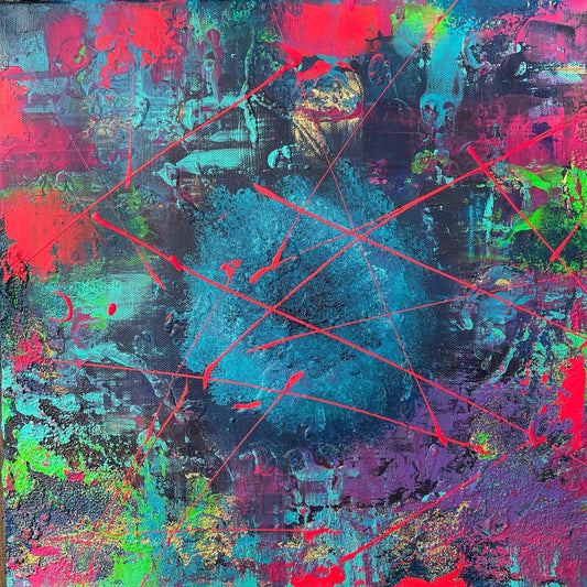 Abstraktes Gemälde aus Acryl handgemalt auf Leinwand 40x40 cm | modernes, individuelles Geschenk | Unikat