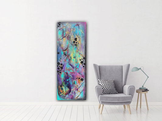 Abstraktes Gemälde aus Acryl handgemalt auf Leinwand 80x30 cm | modernes, individuelles Geschenk | Unikat