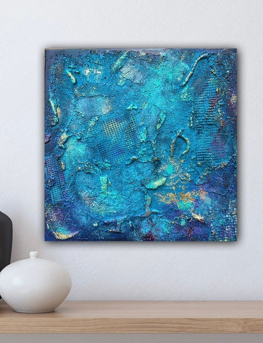 Abstraktes Gemälde aus Acryl handgemalt auf Leinwand 40x40 cm | modernes, individuelles Geschenk | Unikat