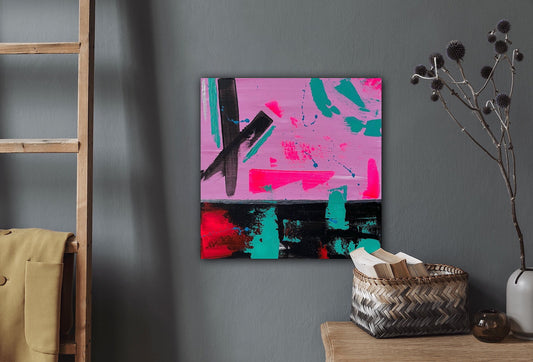 Abstraktes Gemälde aus Acryl handgemalt auf Leinwand 40x40 cm | modernes, individuelles Geschenk | Unikat