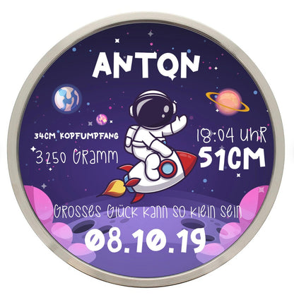 Personalisierte Kinderzimmer Wanduhr mit Namen 29,3 cm