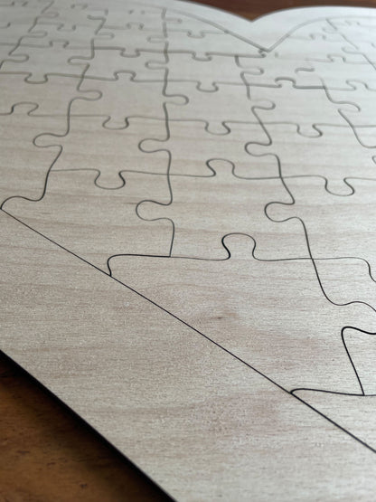 Herz Holzpuzzle Gästebuch Hochzeit 75x59 cm
