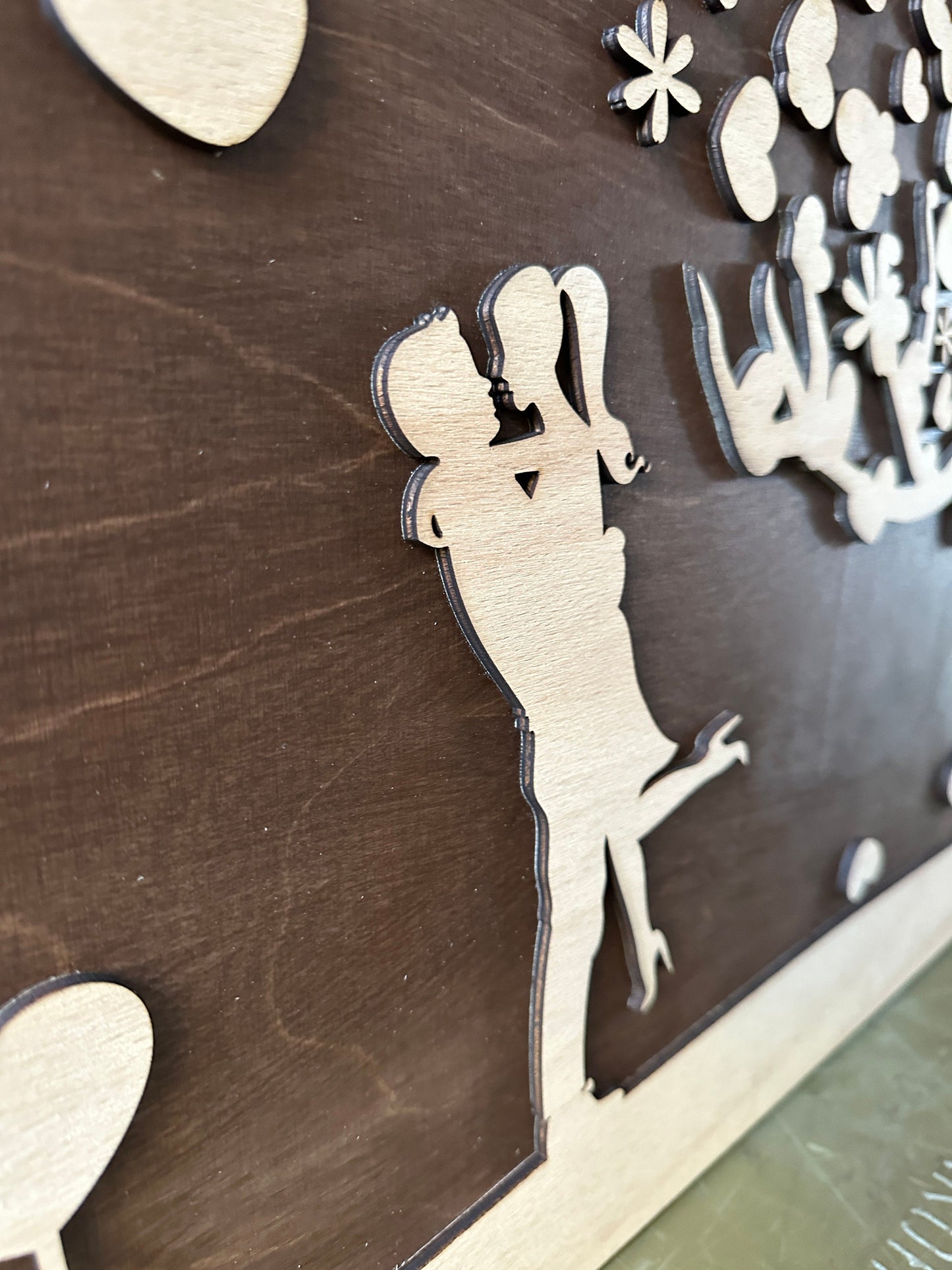 Gästebuch Baum Hochzeit, mit 3D Effekt aus Echtholz, 90 x 60 cm, Hochzeitsbaum